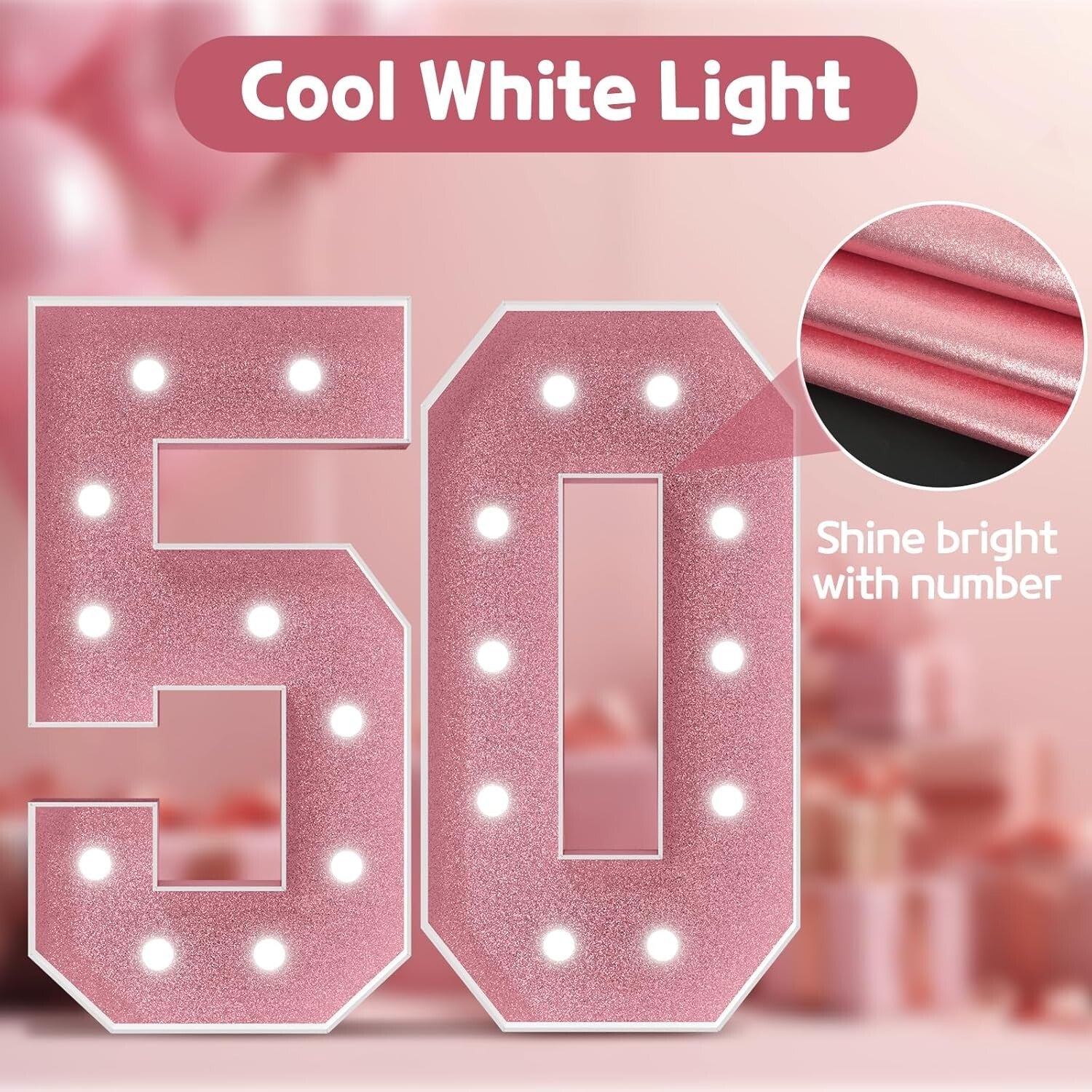 Eye-Catching 4FT Marquee Numbers with Cool White LED – Perfect Party Decor