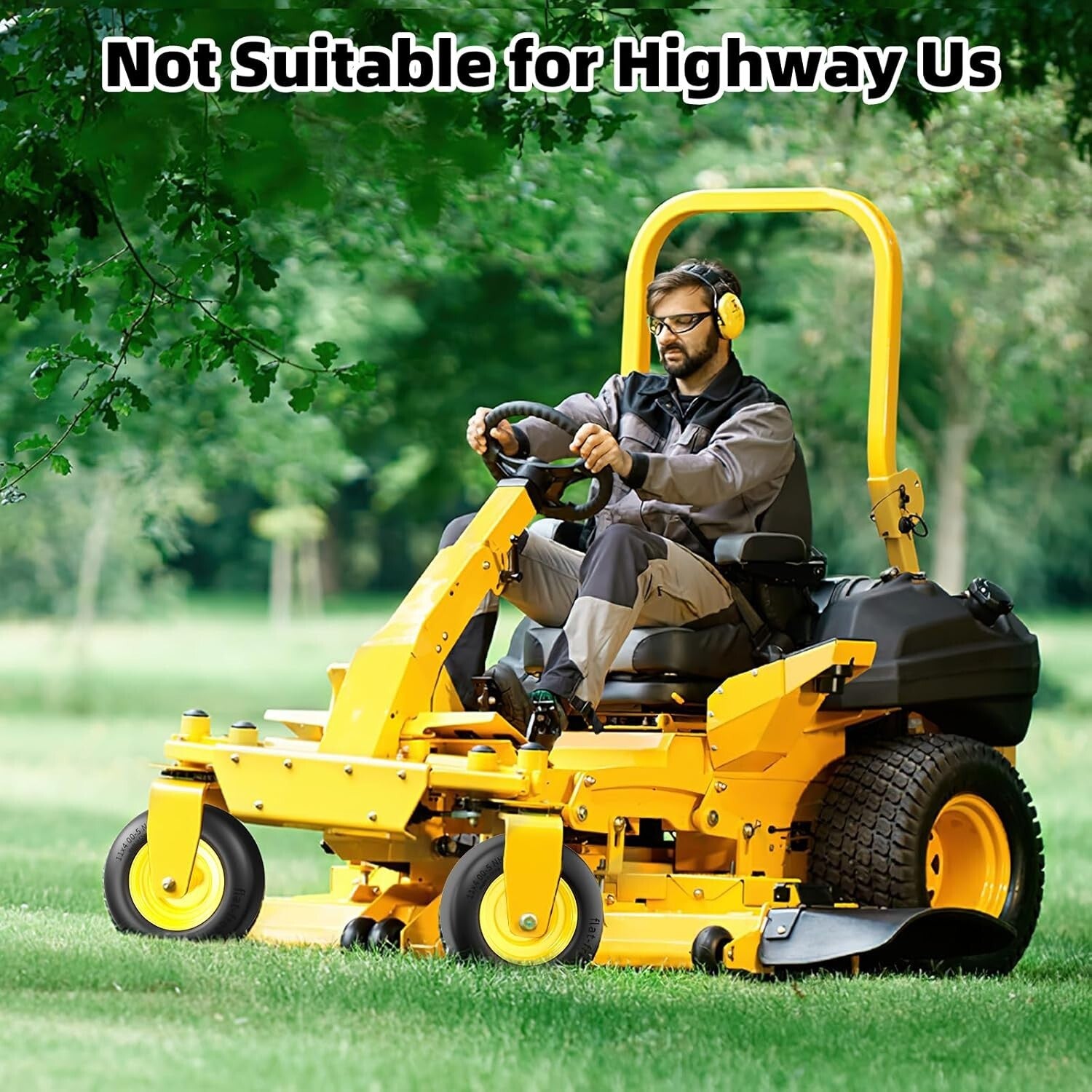 11x4-5 Solid Mower Tires with Superior Traction - Perfect for Zero-Turn Models