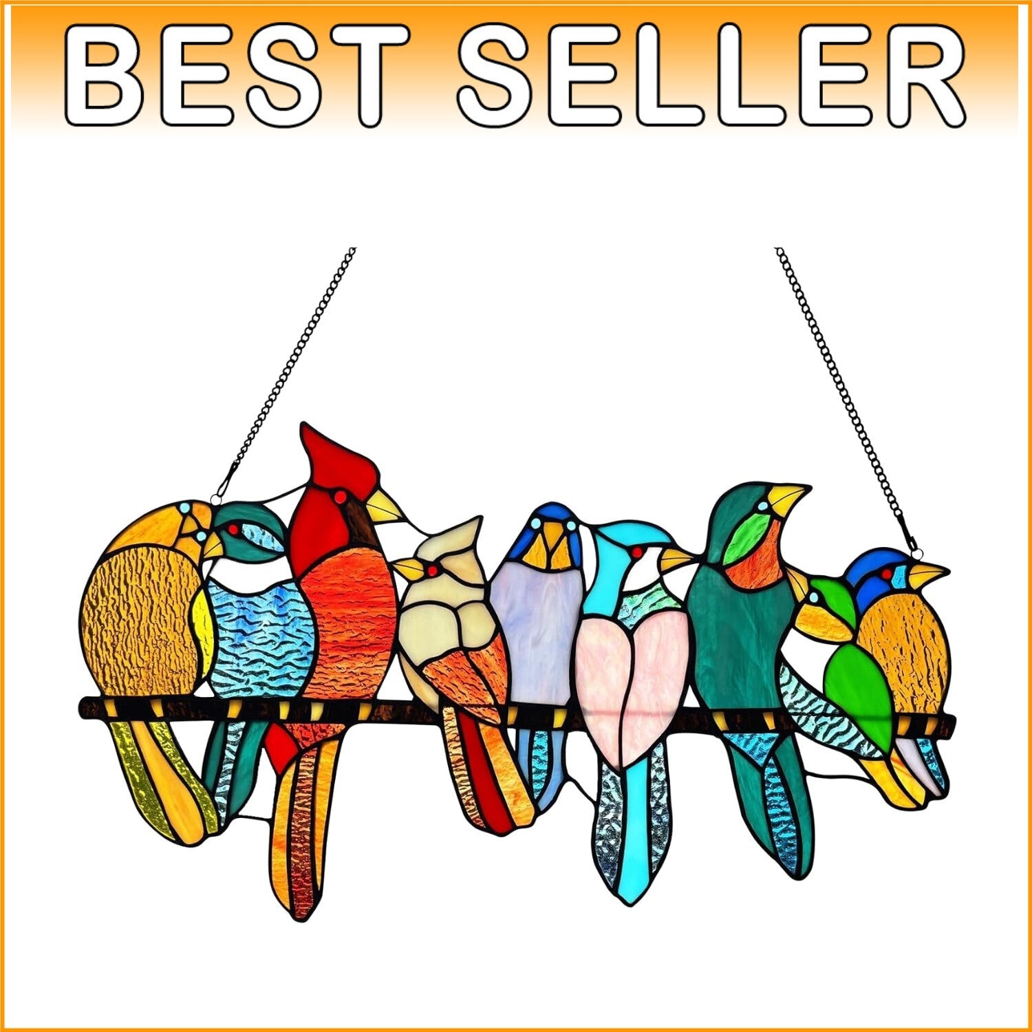 Elegant Window Suncatcher – Handmade Stained Glass Bird Decor Gift for Women