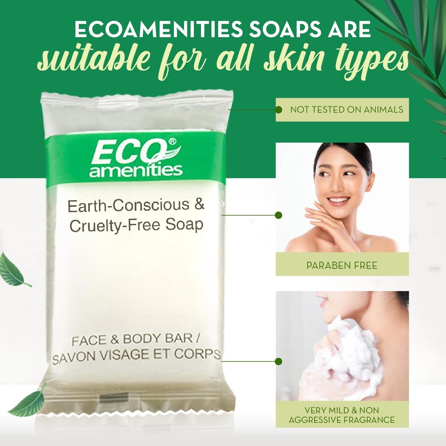 Eco-Friendly 0.5 oz Hotel Soap Bars - Individually Wrapped Bulk Soap Set