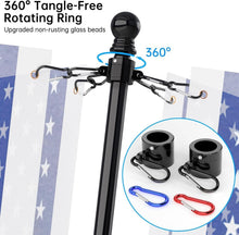 Load image into Gallery viewer, Flag Pole Kit - 2 x 6 FT Stainless Steel Tangle-Free Poles for All Weather Use