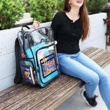 Load image into Gallery viewer, Lightweight Heavy Duty Transparent Backpack with Laptop Sleeve and Pockets