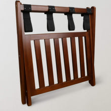 Load image into Gallery viewer, Elegant Walnut Luggage Rack - Sturdy Solid Wood with Convenient Double Levels
