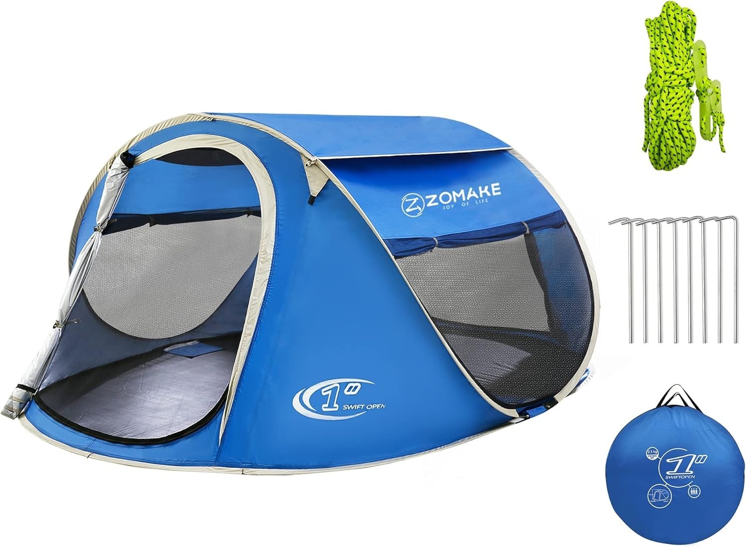 4-Person Instant Pop-Up Tent with 2 Doors - Perfect for Outdoor Adventures