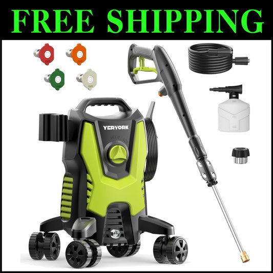 Versatile Electric Pressure Washer 3500 PSI with Stainless Steel Lance & Wheels