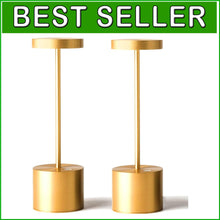 Load image into Gallery viewer, Elegant Gold Dimming LED Table Lamp – 5000mAh Rechargeable &amp; Portable Design