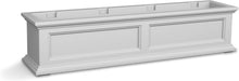 Load image into Gallery viewer, Versatile 4ft Self-Watering Planter Box - Matte White with Wall Mount Brackets