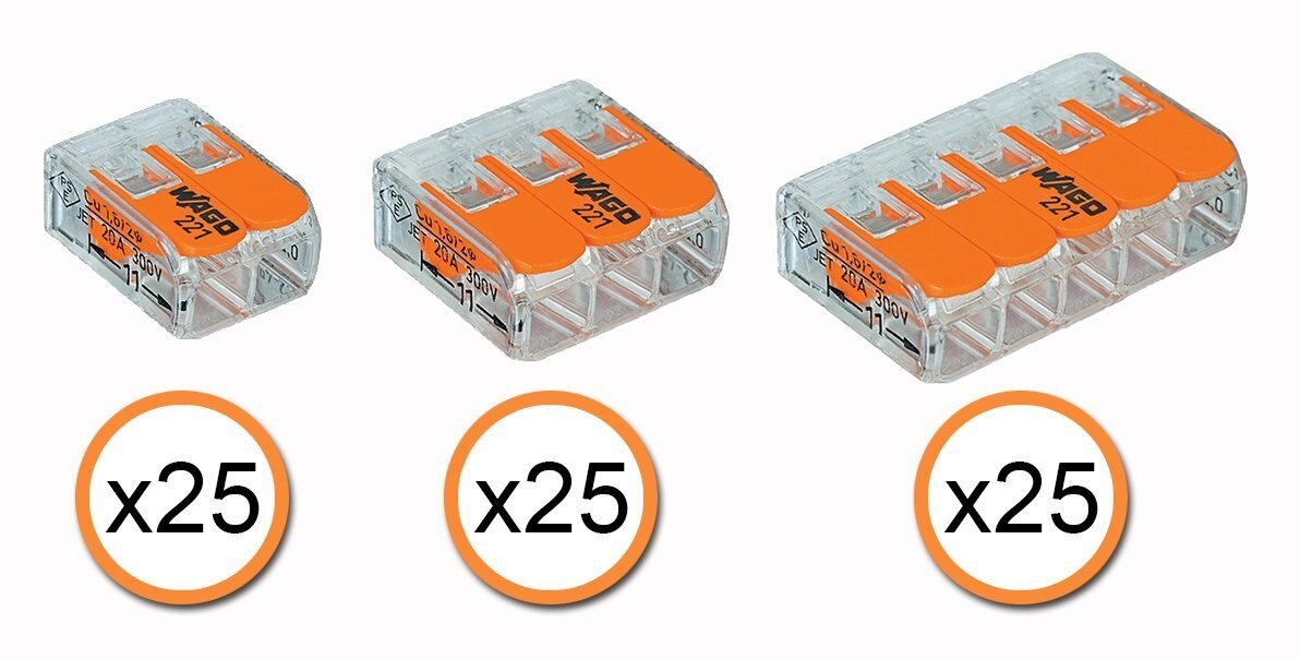 75pc Lever-Nuts Wire Connector Assortment with Case - Fast Reliable Connection