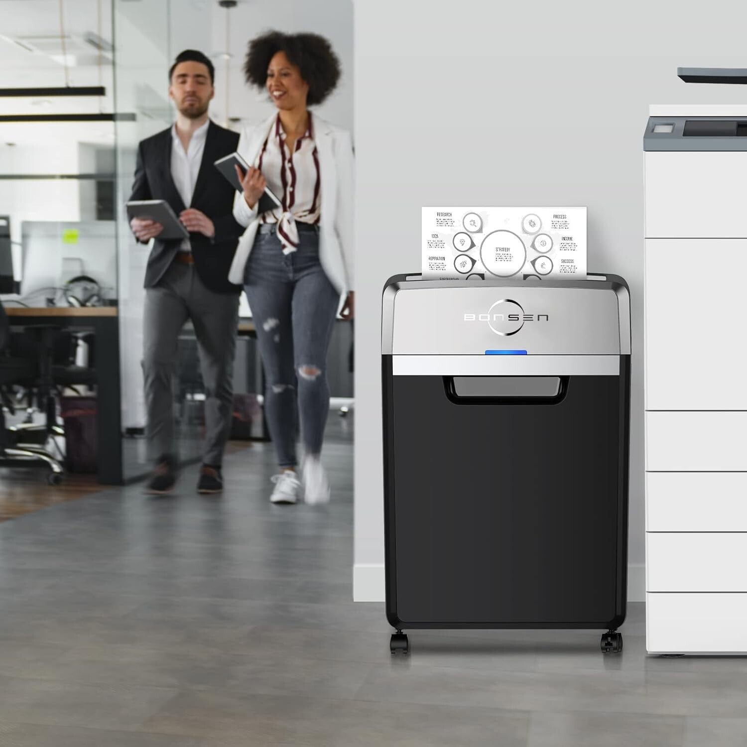 Efficient Office Heavy Duty Paper Shredder - 24 Sheets, Quiet, 9-Gallon Capacity