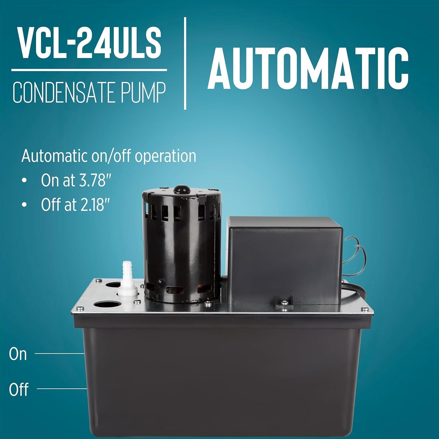 High-Efficiency 115V Condensate Removal Pump - 270 GPH with Overflow Protection