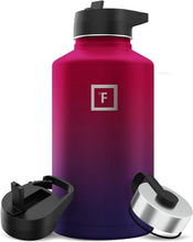 Load image into Gallery viewer, Eco-Friendly 64 oz Water Bottle with Three Lids - Perfect for Active Lifestyles