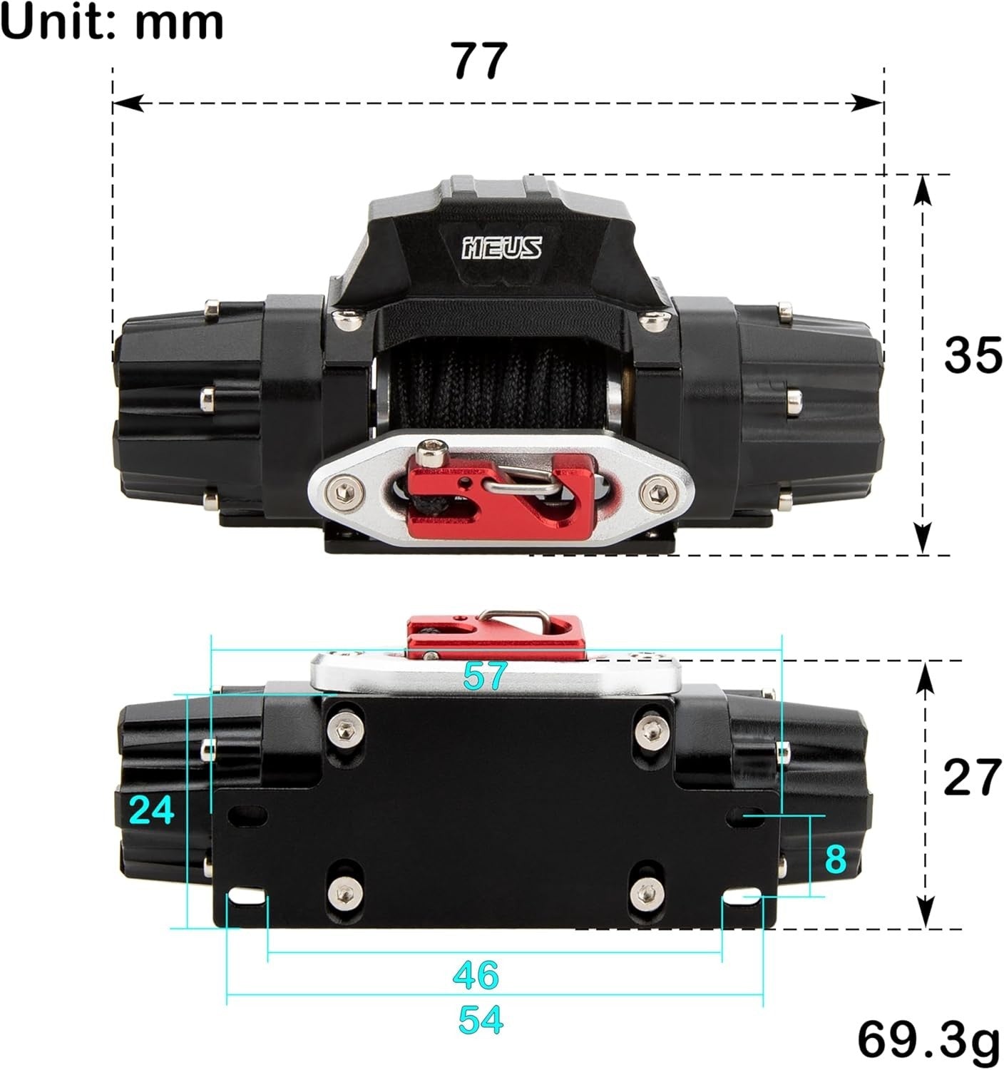 Durable Dual Motor RC Winch for 1/10 Crawlers - Perfect for Outdoor Adventures