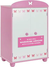 Load image into Gallery viewer, Kid-Safe 18 Inch Doll Armoire with Ample Storage for Accessories &amp; Clothes