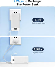 Load image into Gallery viewer, Ultra-Portable 10,000mAh Charger Set with Built-in Cables for iPhones &amp; Androids