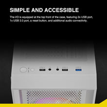 Load image into Gallery viewer, White Mid Tower Gaming PC Case with Tempered Glass &amp; 4 ARGB Fans - AURA GC2