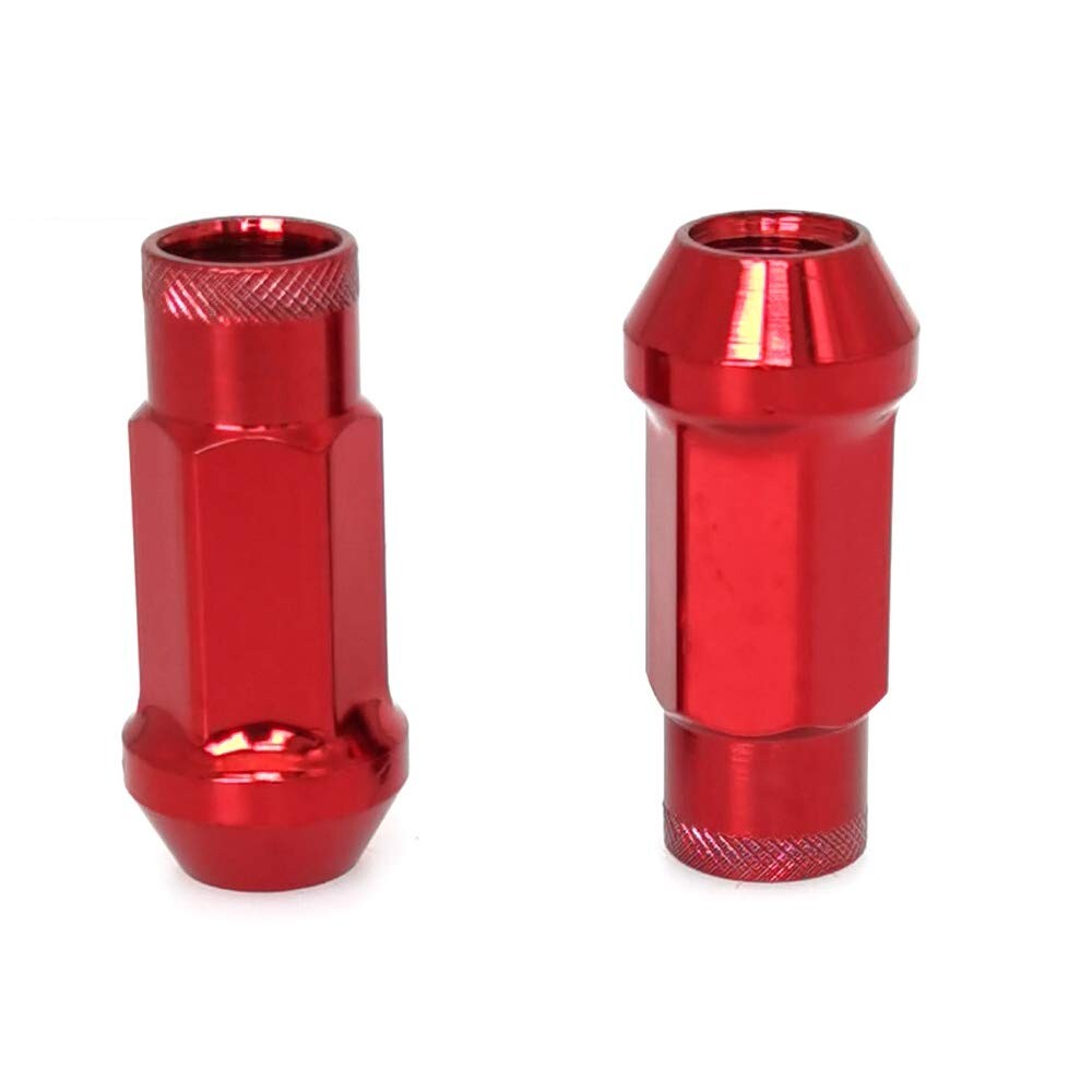 Durable M12x1.5 Racing Locknut Set in Red - Perfect for Vehicle Customization