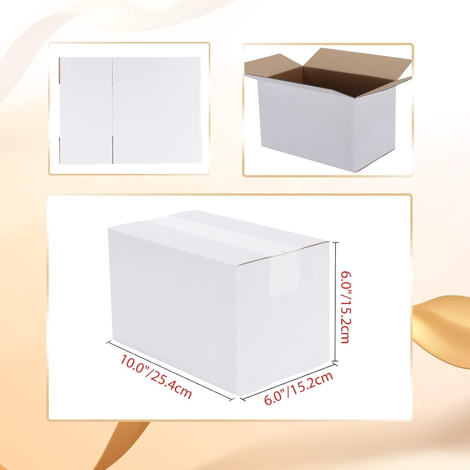 Easy-Assembly 40-Pack 10x6x6 Shipping Boxes - Recyclable Cardboard Solution