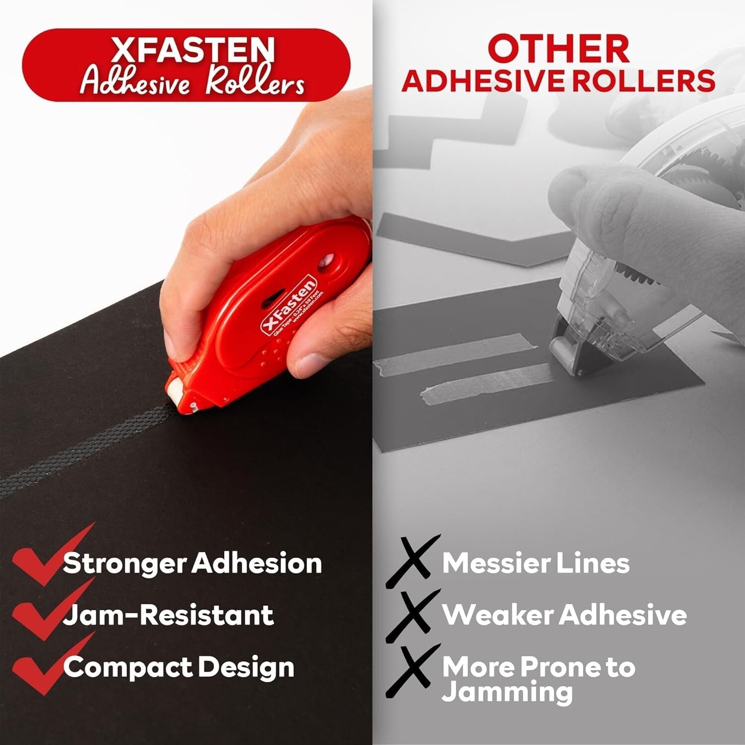 Clear Double Sided Tape Roller - 20 Pack of 59ft Rolls for Safe Scrapbooking