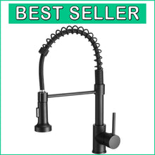 Load image into Gallery viewer, Stylish Matte Black Kitchen Sink Faucet with Pull Down Sprayer for Modern Homes