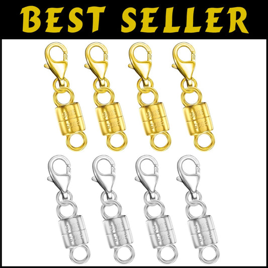 Elegant 925 Silver Magnetic Necklace Clasps & Gold Converters for Jewelry Making