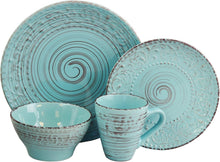 Load image into Gallery viewer, Stunning Tropical Turquoise Dinnerware Set – Full Service for 4, Dishwasher Safe