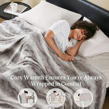Load image into Gallery viewer, Luxurious Light Grey Poly Fur Throw Blanket, King/Cal King - All-Season Comfort