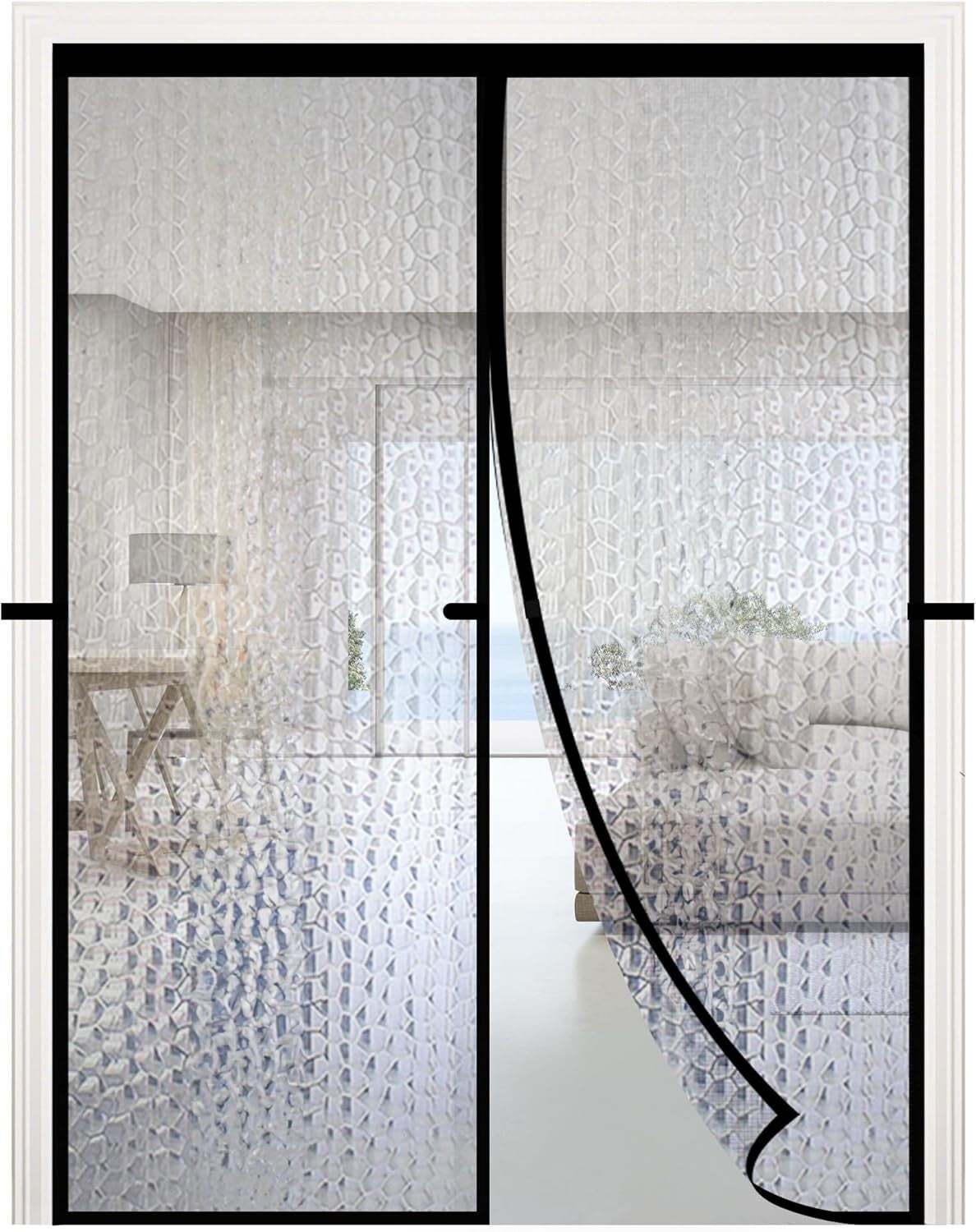 Magnetic Self-Closing Door Curtain - Stylish EVA Insulation for 80"x96" Doors