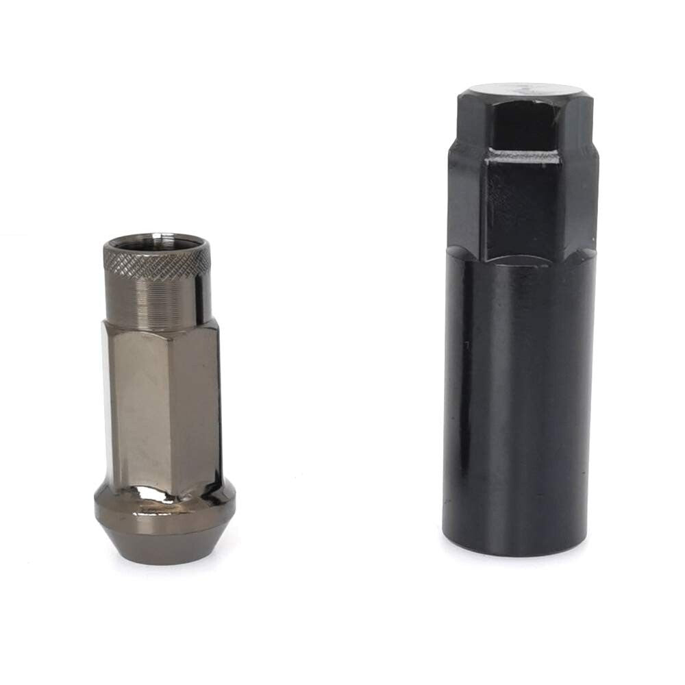 M12x1.5 Titanium Open-End Lug Nuts - 20 Pieces + Socket Key Set for Custom Look