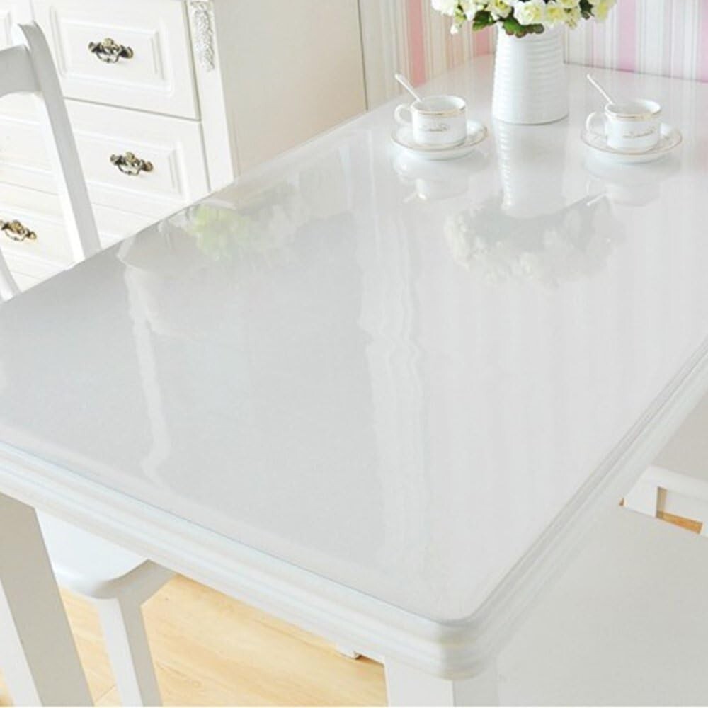 Durable Rectangular Table Cover Protector - 1.5mm Clear PVC Table Mat 40 x 60''
