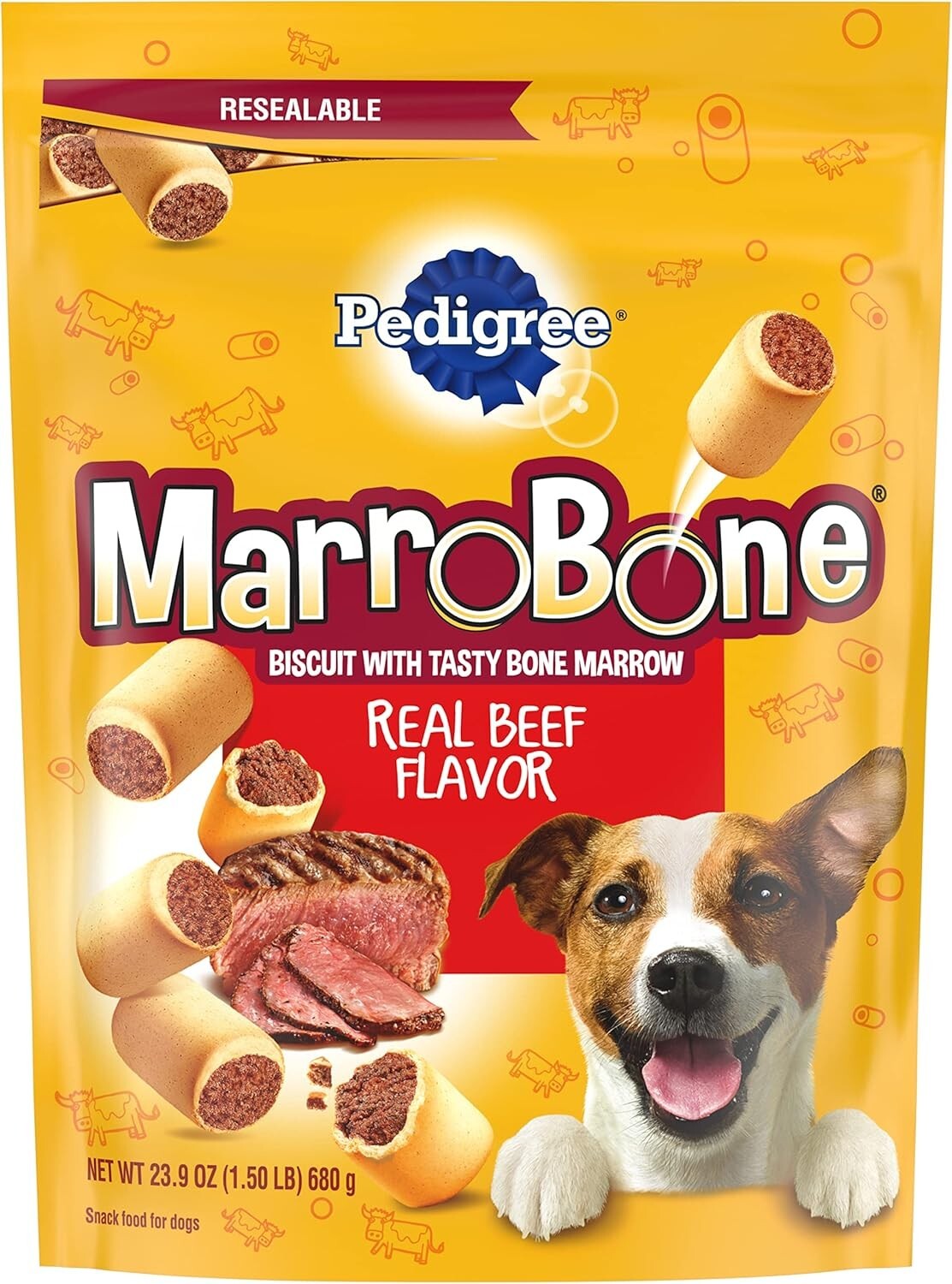 Delicious Beef Bone Marrow Dog Treats - 8-Pack for Healthy Canines, 1.5 lb Each