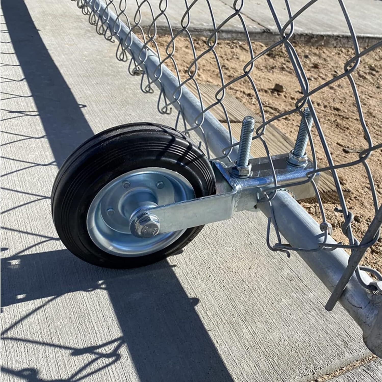 Easy Install 2 Pack Gate Support Wheels - Galvanized Steel, Heavy-Duty Design