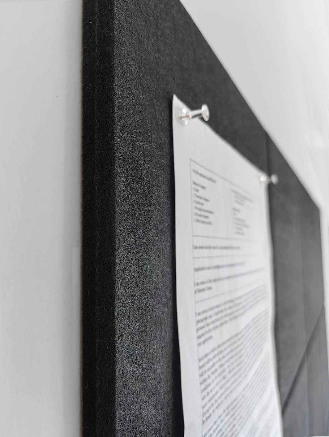 Eco-Friendly Black Cork Board Set – 12 Premium Felt Wall Panels with Adhesive