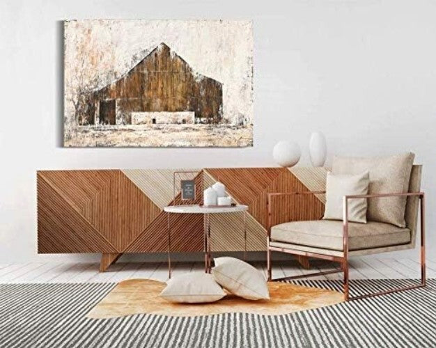 Beautiful 28x20 Rustic Barn Canvas Wall Art - Ready to Hang Farmhouse Charm
