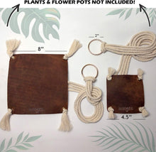 Load image into Gallery viewer, Versatile Hanging Planters: 2PCS Genuine Leather Holders for Indoor Plants