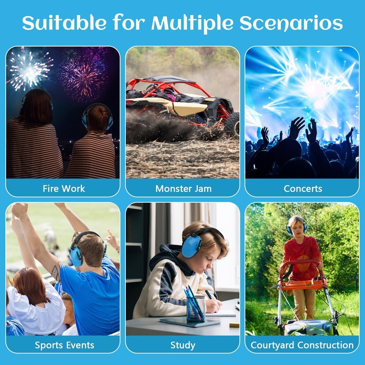 12 Pack Kids Noise Cancelling Headphones - Ear Protection Earmuffs for All Ages