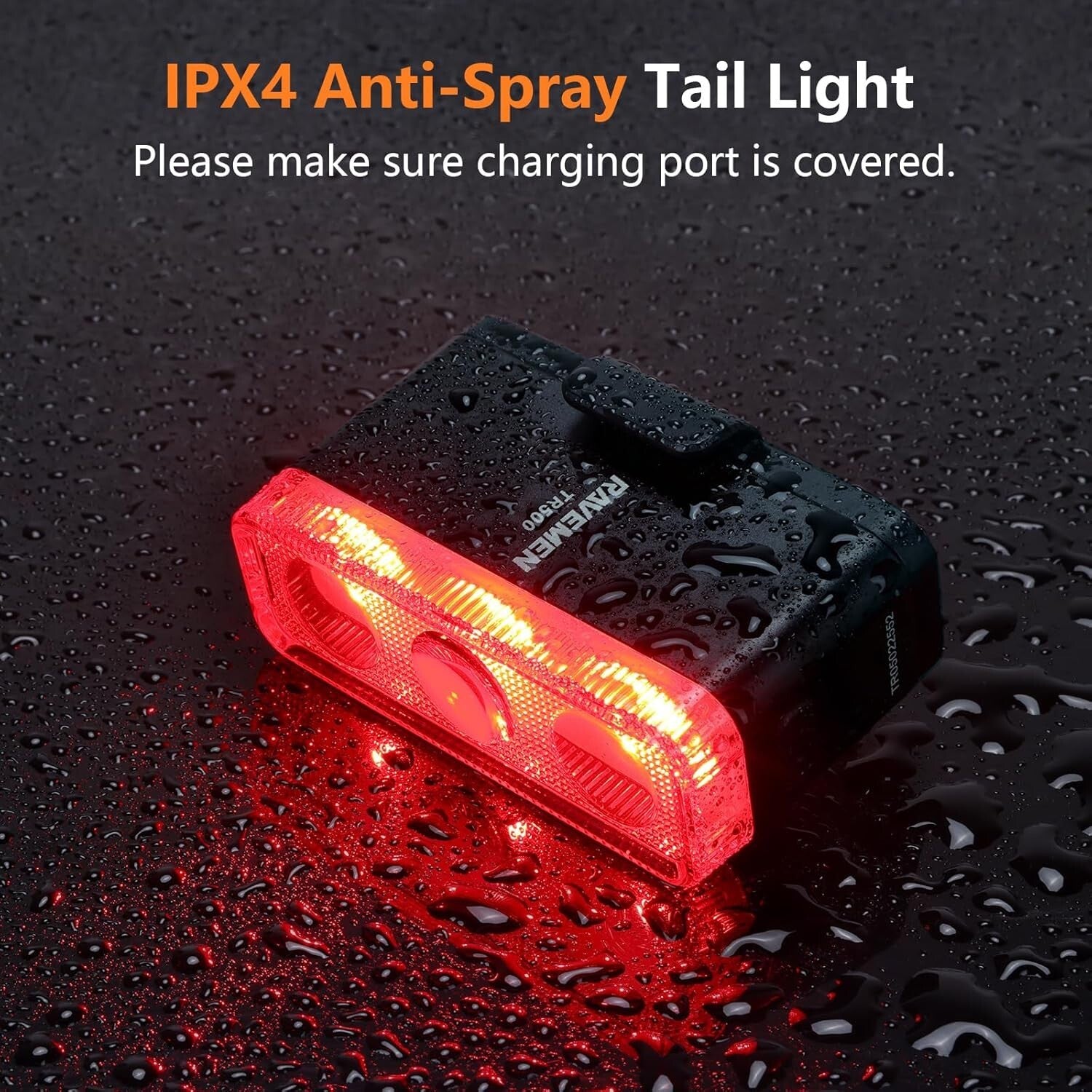 Daytime & Nighttime Bike Rear Light - 500 Lumens, Side Visibility, Rechargeable