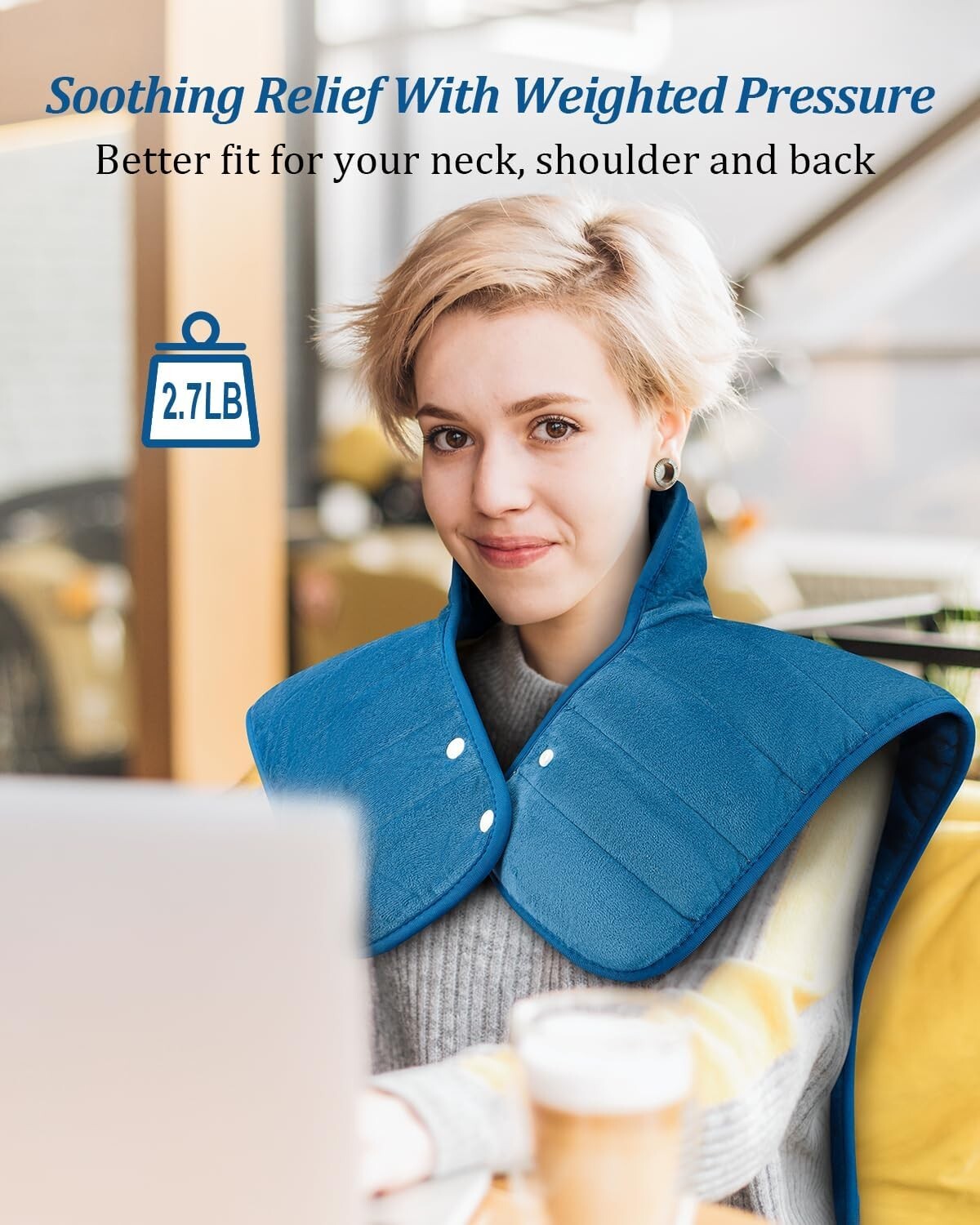 6 Heat Settings & Plush Weighted Heating Pad - Perfect for Ultimate Relaxation