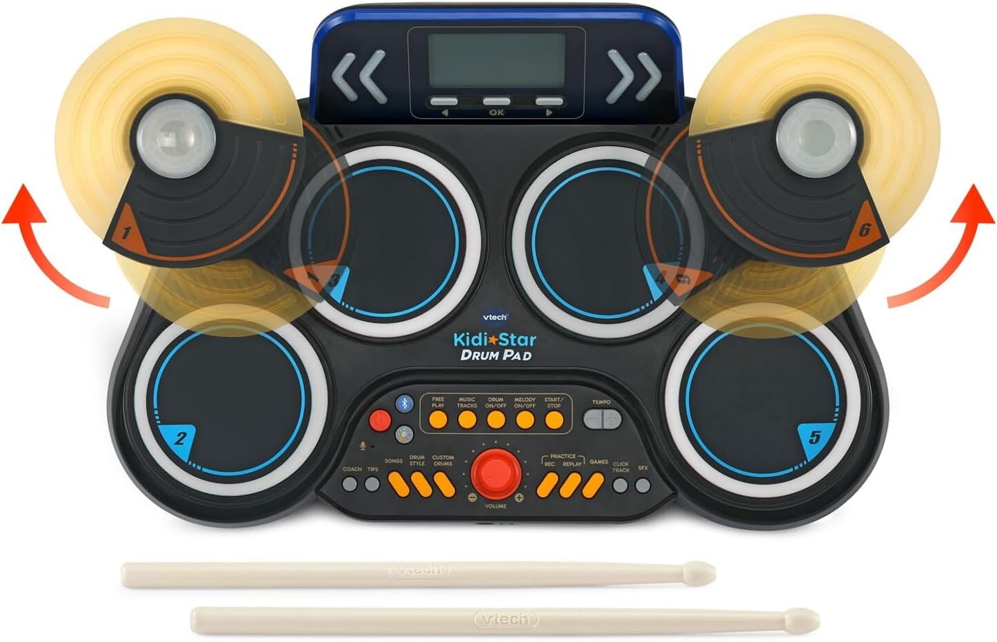 Interactive Kidi Star Drum Pad for Kids - Bluetooth, Recording & Games Included