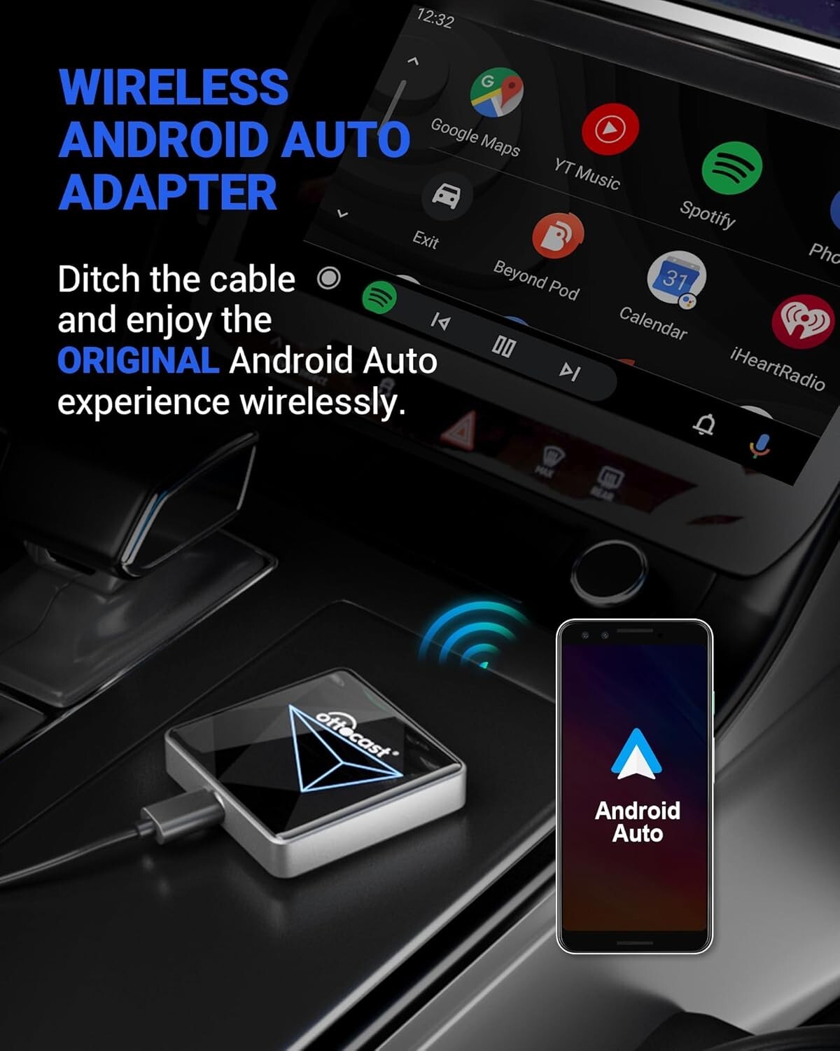 Upgrade to Wireless Android Auto - Dual-Band WiFi Adapter with Low Latency
