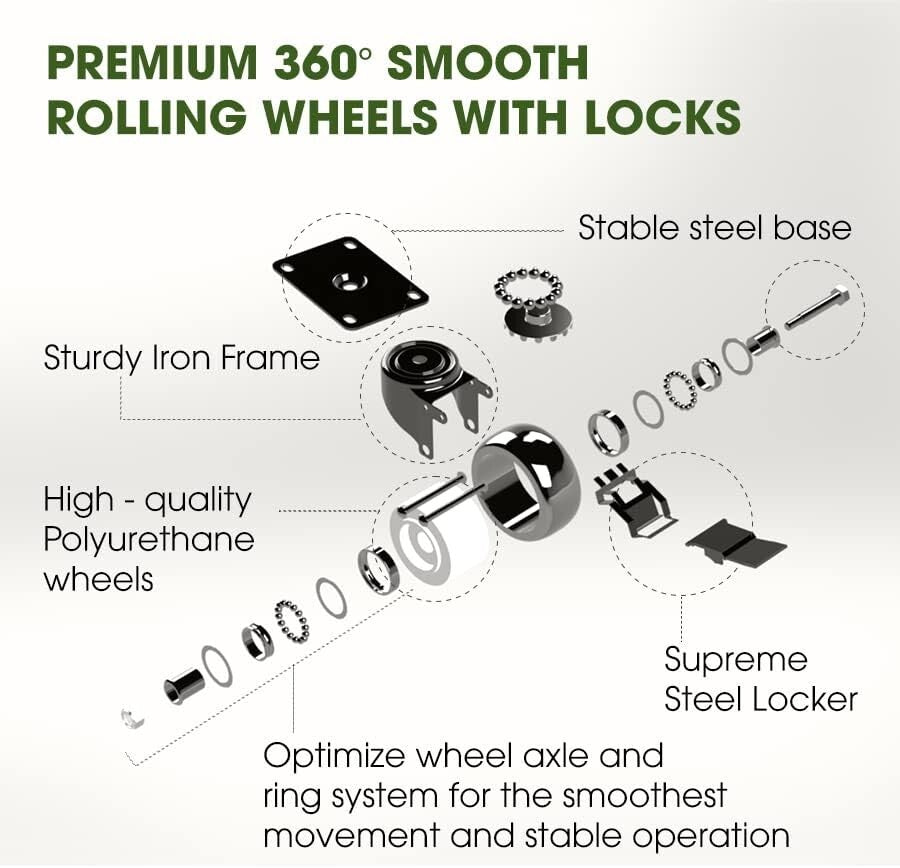 Rust-Resistant Acacia Wood Plant Caddy with Wheels - Effortless Mobility Set