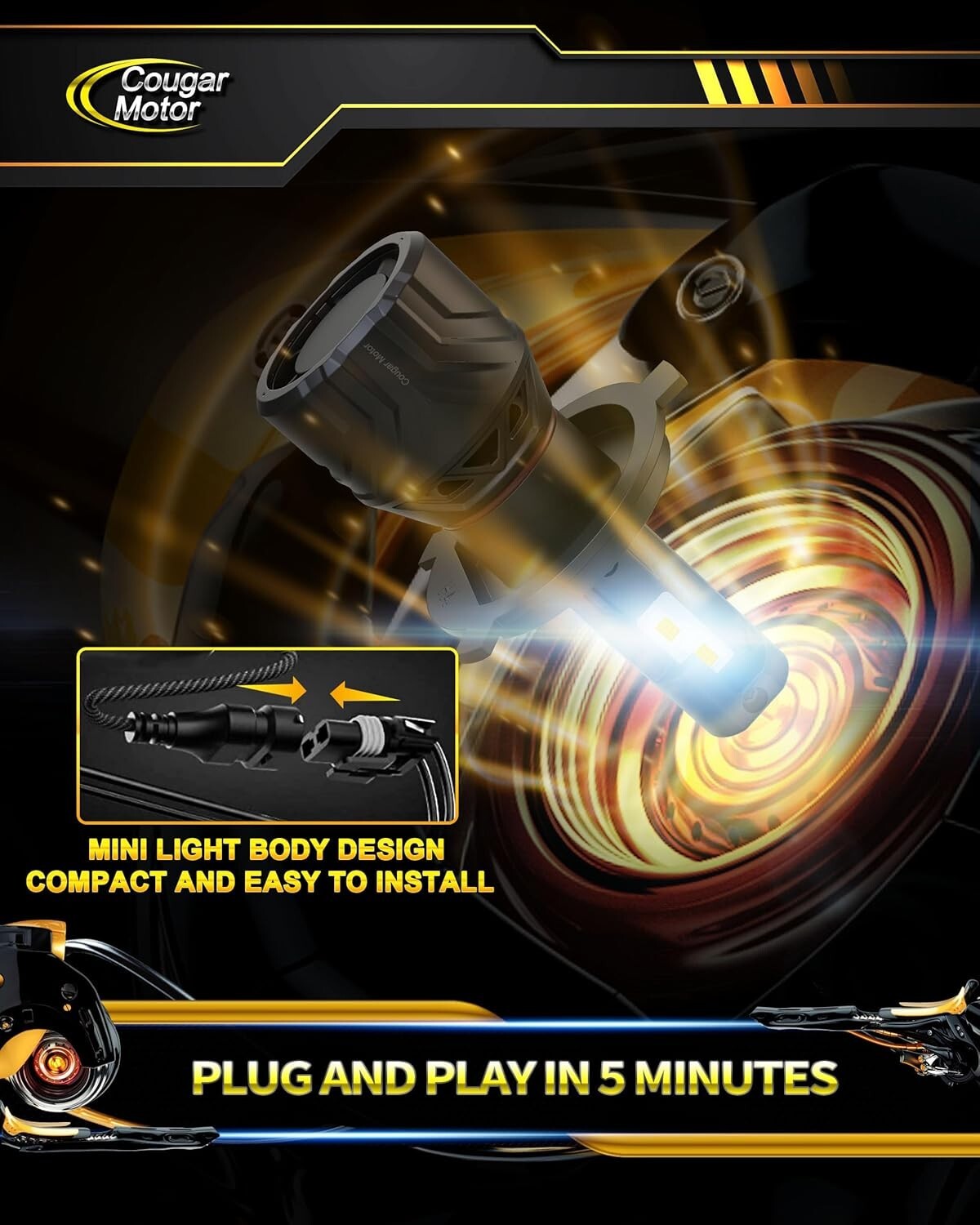 Durable 9003/H4 Off-Road Fog Light Bulbs - 50,000 Hour Lifespan - Pack of 2