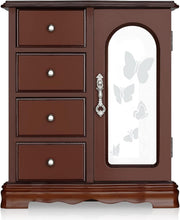 Load image into Gallery viewer, Chic Jewelry Box with 4 Drawer Design, Mirror &amp; Necklace Holder - Gift Ready