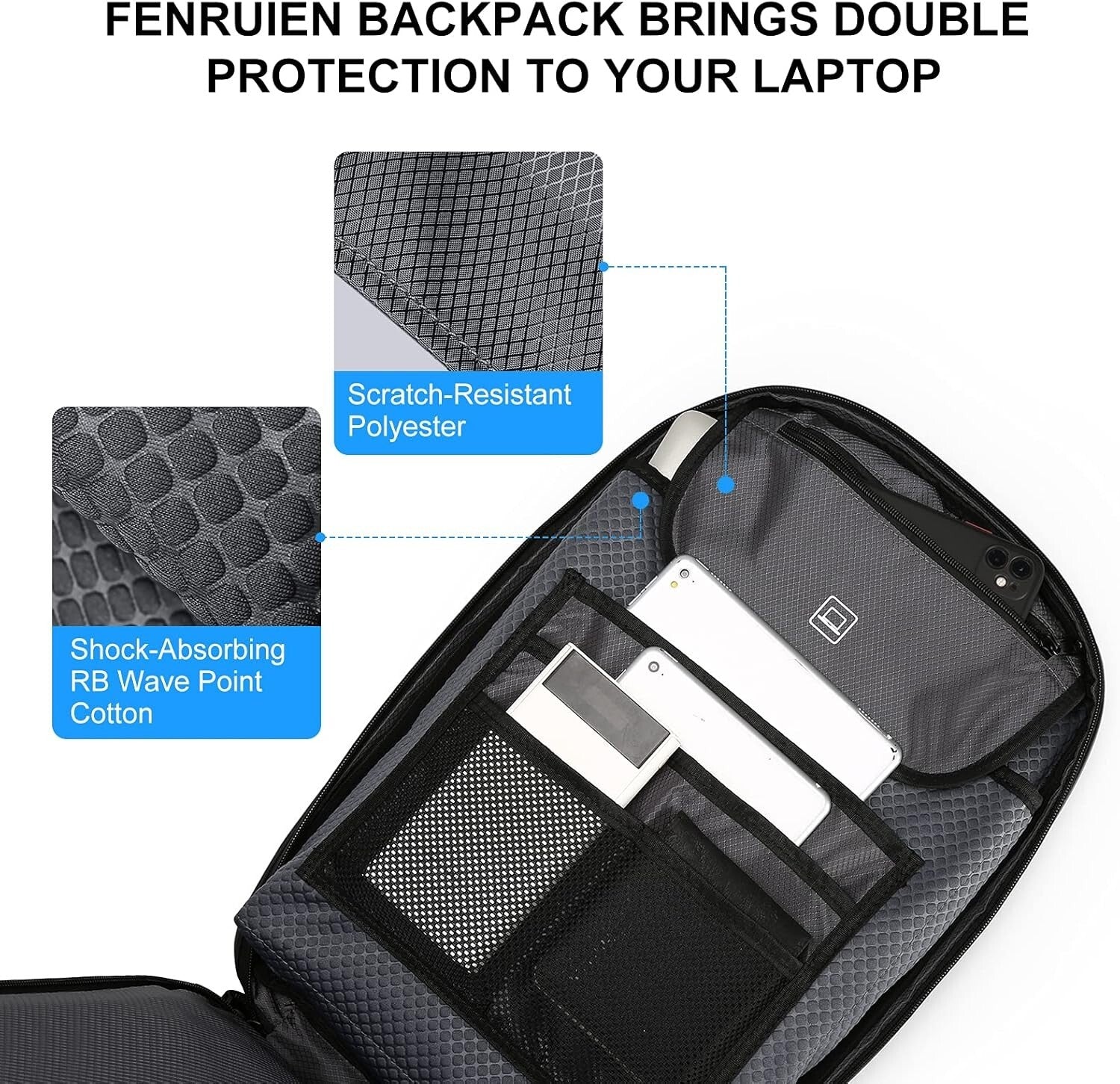 Waterproof 17.3-Inch Business Laptop Backpack with Triple Anti-Theft Protection