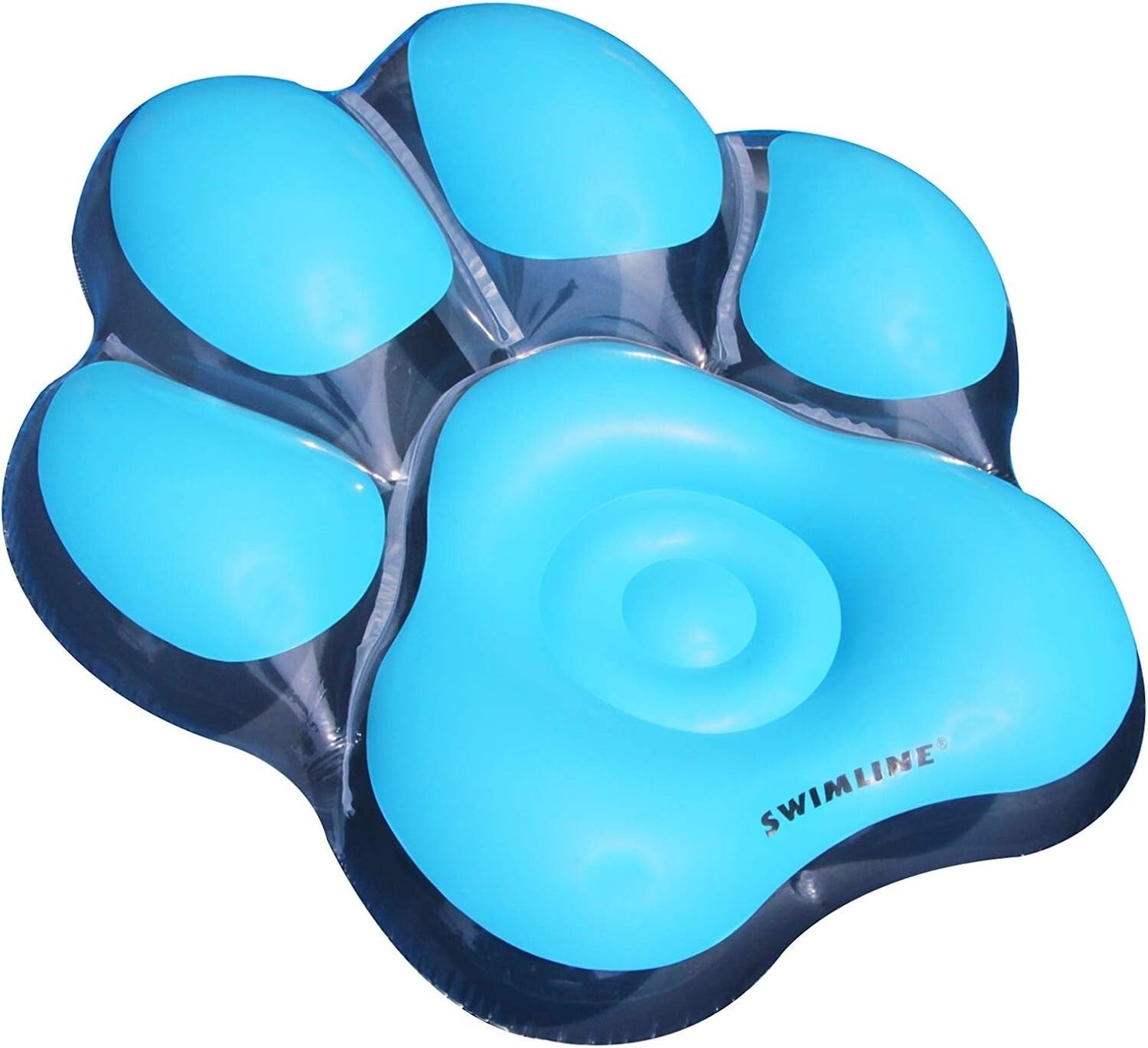 Blue Pawprint Inflatable Pool Float for Kids & Adults - 2-3 Person Capacity