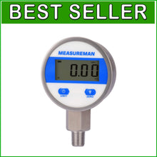 Load image into Gallery viewer, Battery-Powered Industrial Pressure Gauge, 2-1/2" Dial, Stainless Steel 1/4" NPT