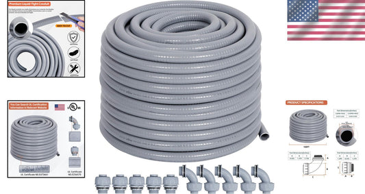 Premium 1/2" Liquid-Tight PVC Conduit Kit for Versatile Electrical Installations
