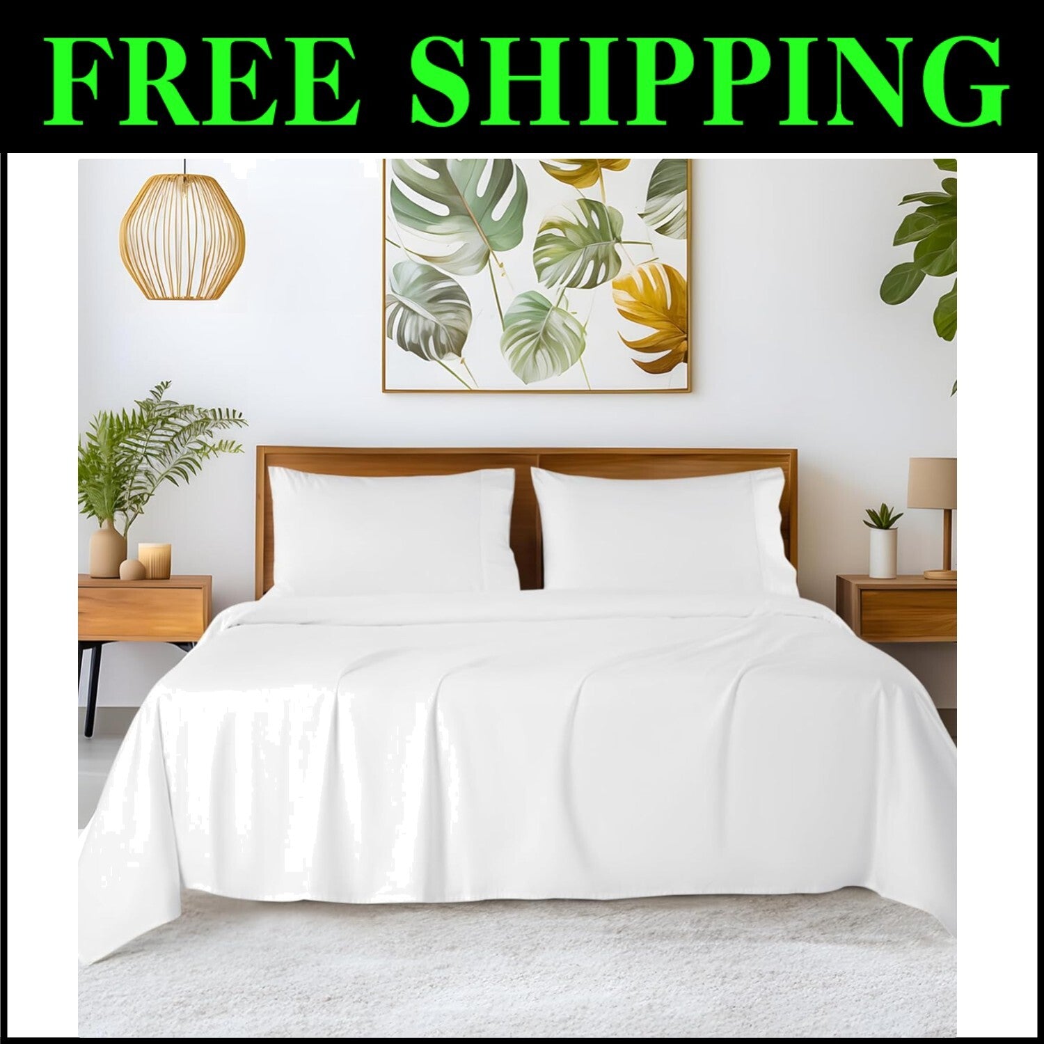 Eco-Friendly 1200 Thread Count Egyptian Cotton Sheet Set - Breathable & Soft