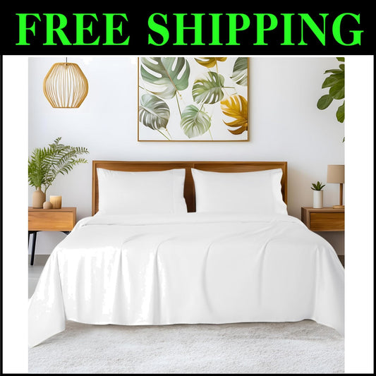 Eco-Friendly 1200 Thread Count Egyptian Cotton Sheet Set - Breathable & Soft