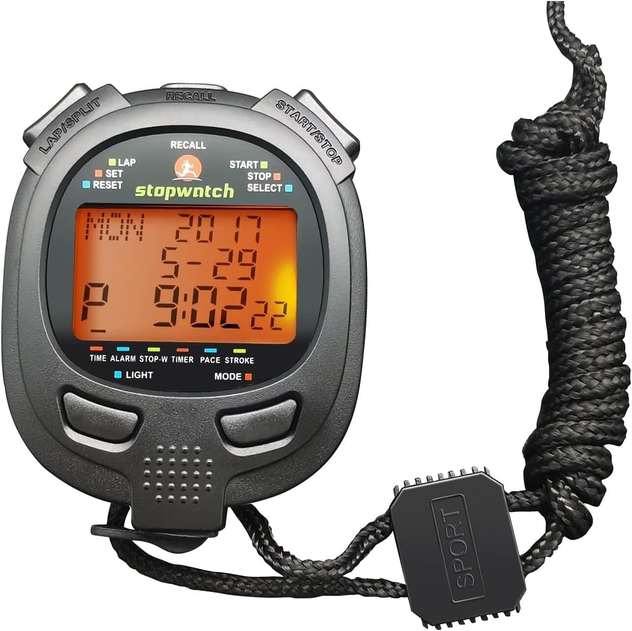 400 Lap Digital Stopwatch with LED Backlight - Perfect for Sports Competition