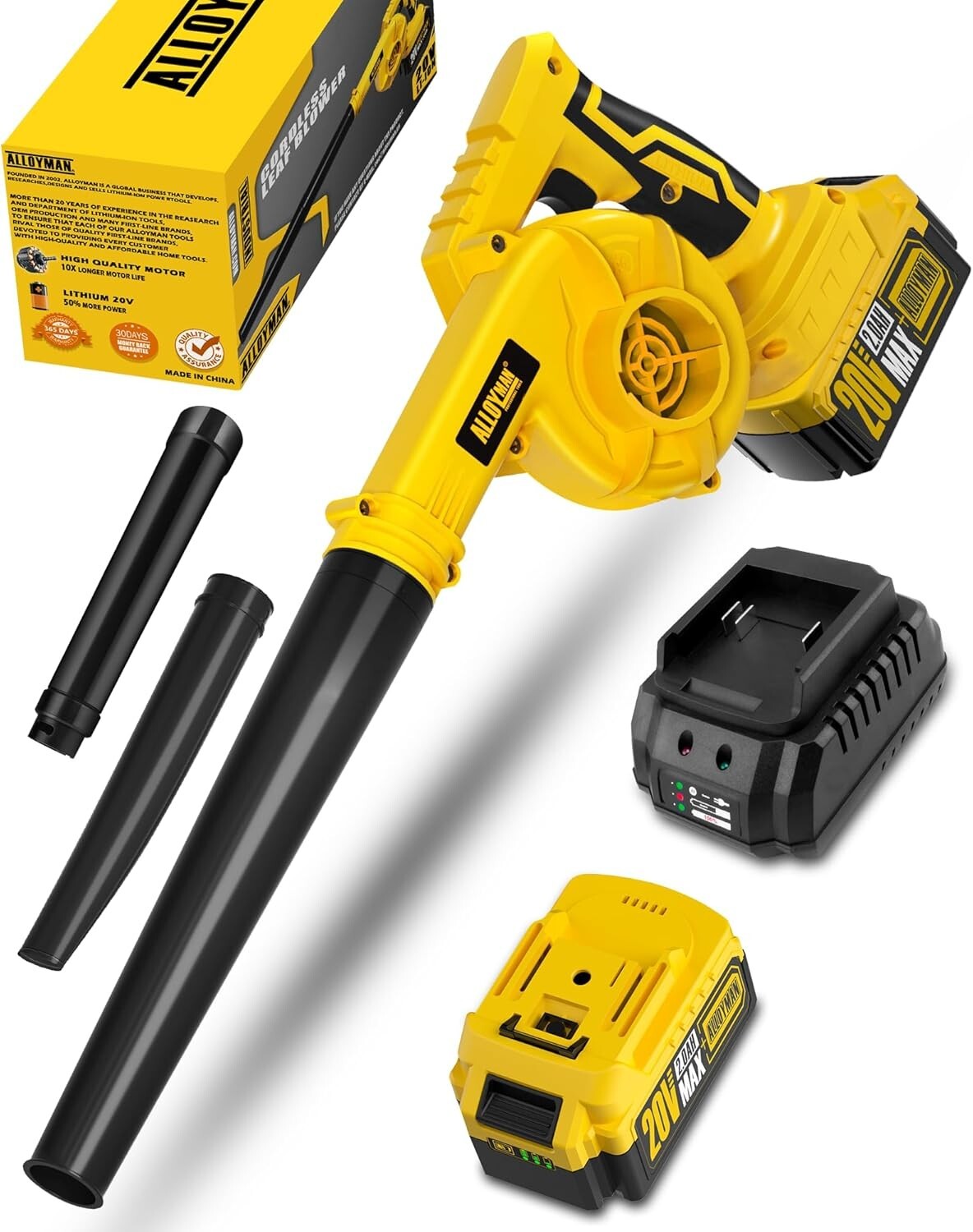 20V Cordless Leaf Blower & Vacuum - High Power, Lightweight & Adjustable Nozzle